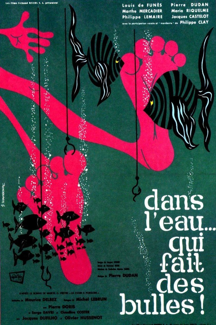 L'affiche du film Dans l'eau... qui fait des bulles!...