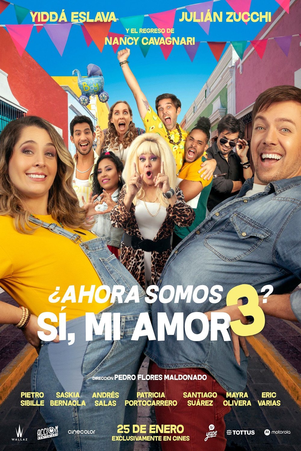 L'affiche du film Ahora Somos 3? Sí, Mi Amor