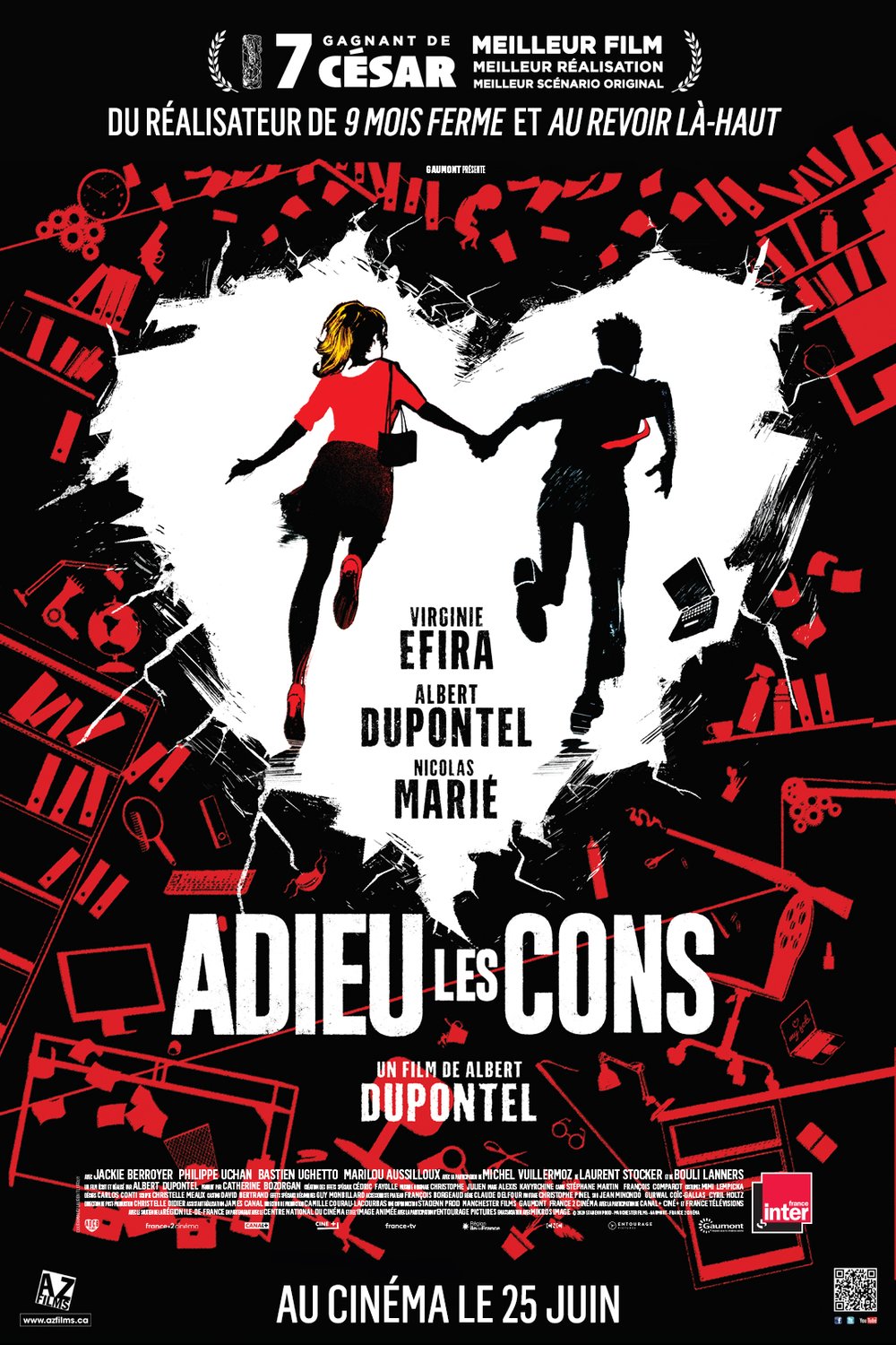 L'affiche du film Adieu les cons