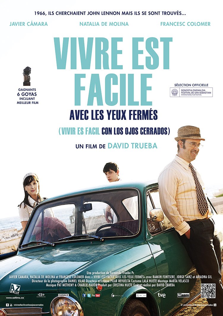 L'affiche du film Vivre est plus facile avec les yeux fermés