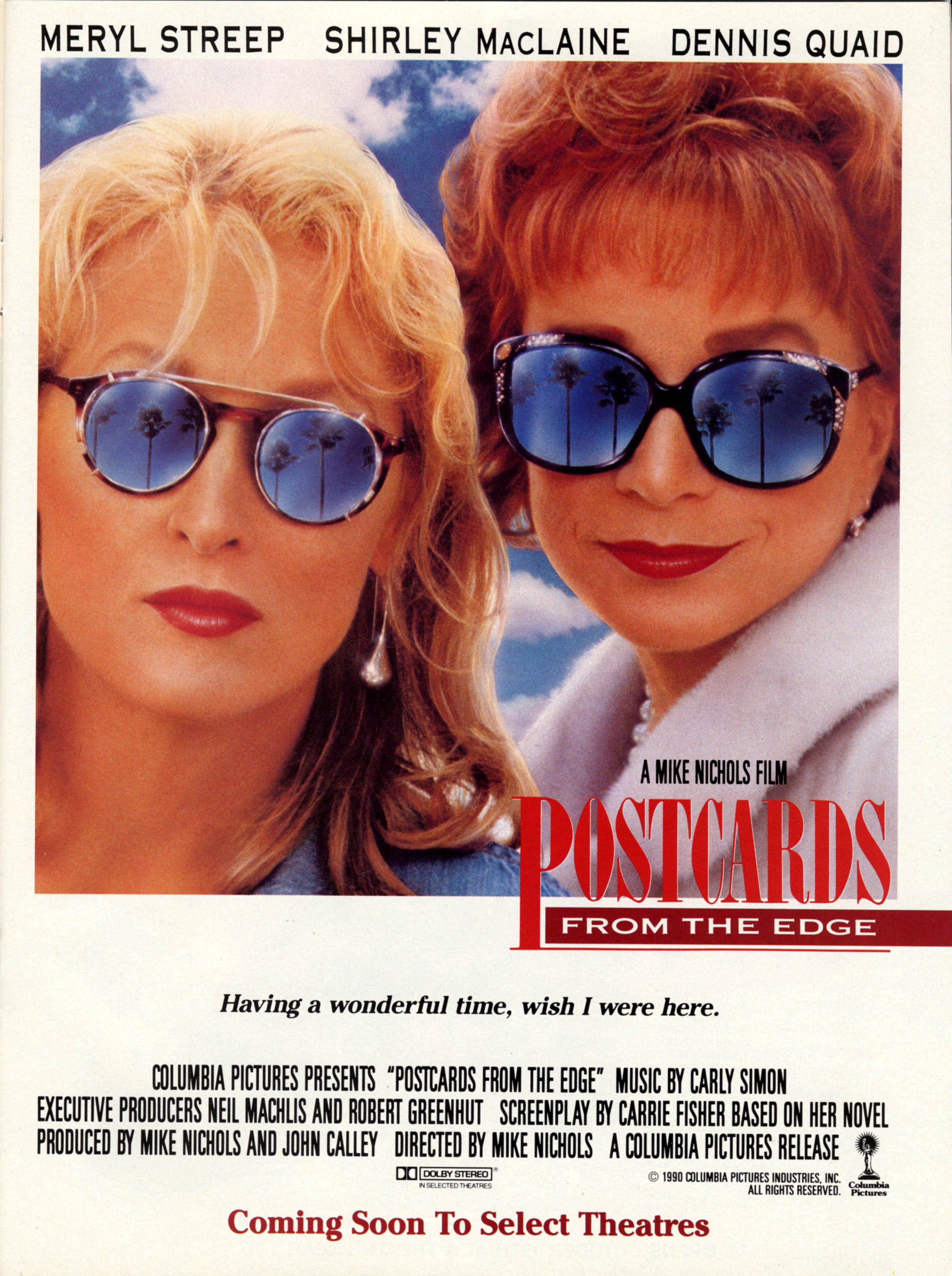 L'affiche du film Postcards from the Edge