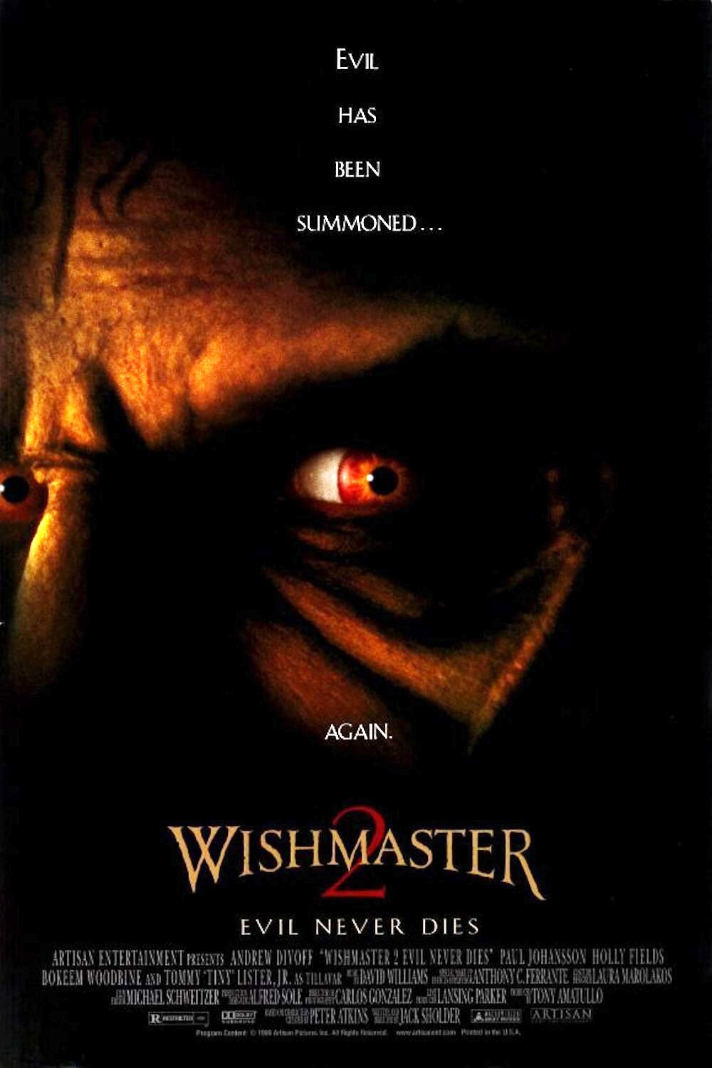 L'affiche du film Wishmaster 2: Evil Never Dies
